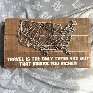 USA wooden map travel home decor